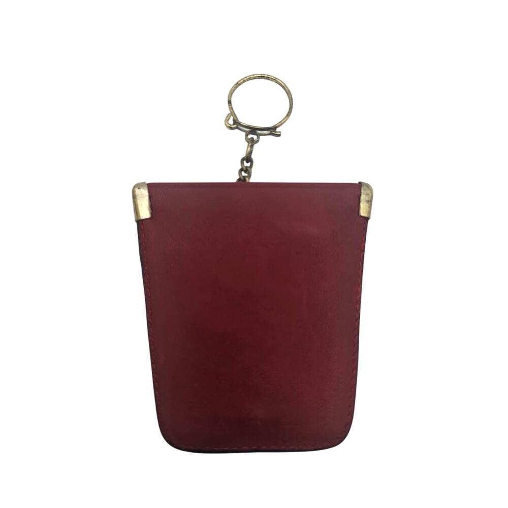 Vintage Coach Leather Squeeze Key Coin Purse Red Key Pouch - Picture 2 of 12